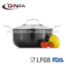 Horno antiadherente de aluminio / olla caliente cassrole con mango de acero inoxidable de fundición QD-T001